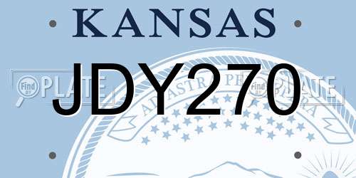 JDY270 Kansas License Plate