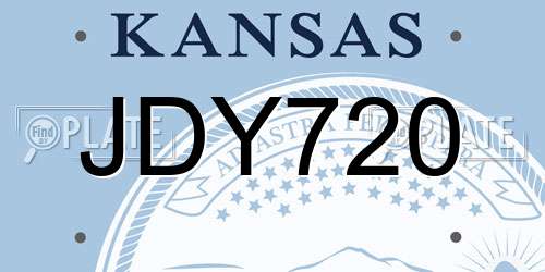 JDY720 Kansas License Plate