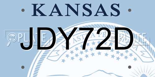 JDY72D Kansas License Plate