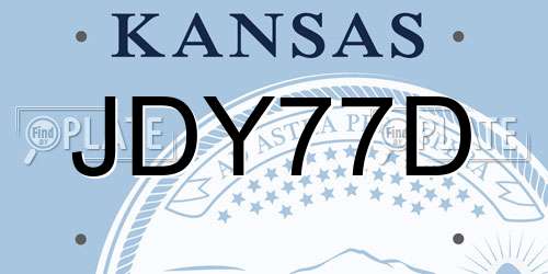 JDY77D Kansas License Plate