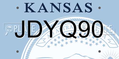 JDYQ90 Kansas License Plate