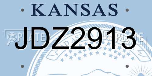 JDZ2913 Kansas License Plate