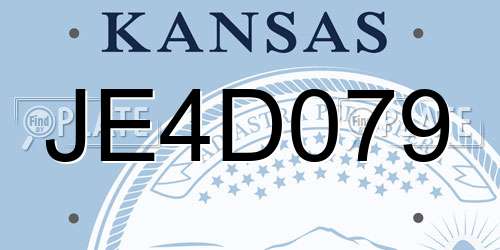 JE4D079 Kansas License Plate