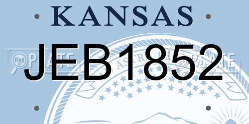 JEB1852 Kansas License Plate