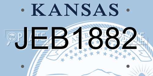 JEB1882 Kansas License Plate