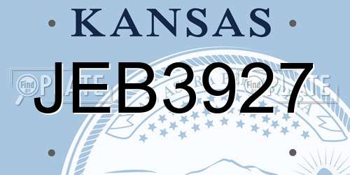 JEB3927 Kansas License Plate