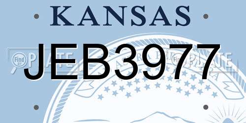JEB3977 Kansas License Plate