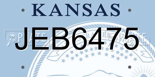 JEB6475 Kansas License Plate