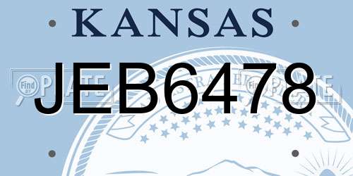 JEB6478 Kansas License Plate