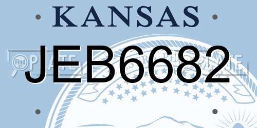 JEB6682 Kansas License Plate