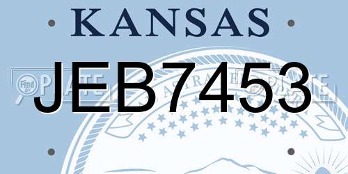 JEB7453 Kansas License Plate