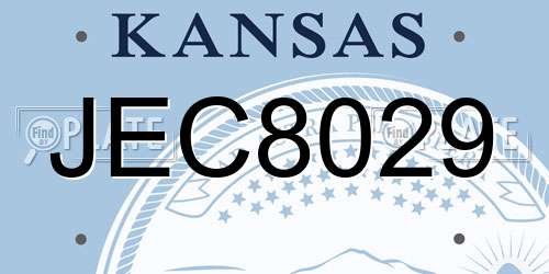 JEC8029 Kansas License Plate