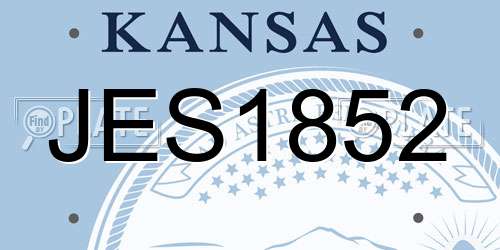 JES1852 Kansas License Plate