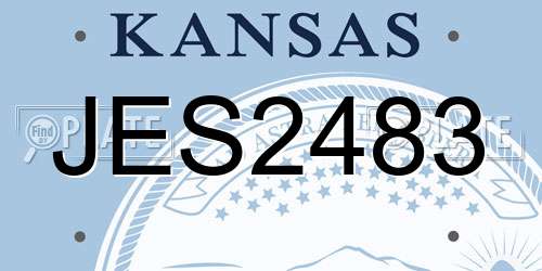 JES2483 Kansas License Plate
