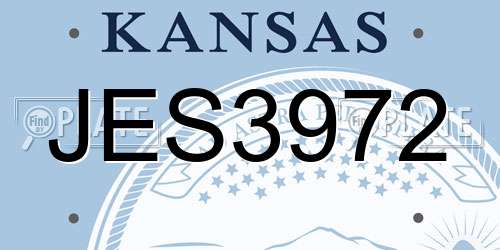 JES3972 Kansas License Plate