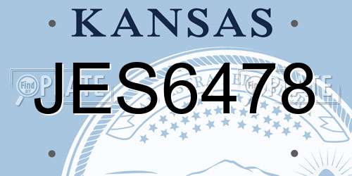 JES6478 Kansas License Plate