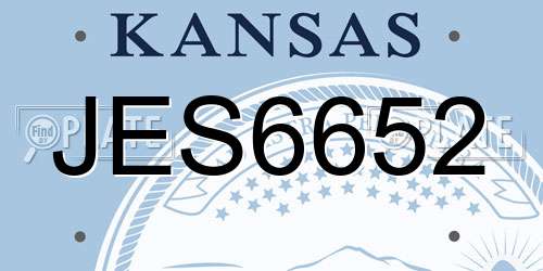 JES6652 Kansas License Plate