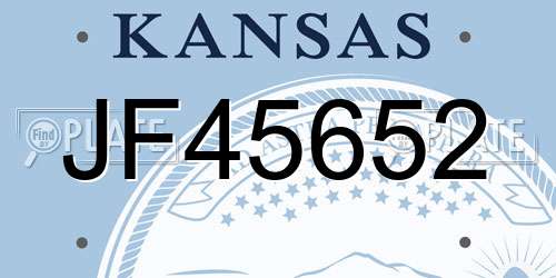 JF45652 Kansas License Plate