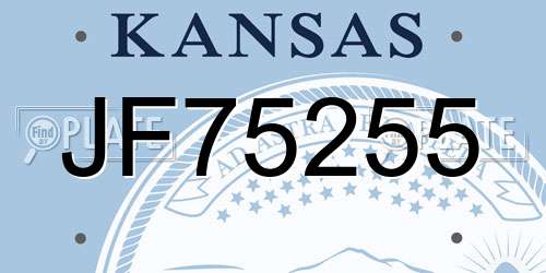 JF75255 Kansas License Plate