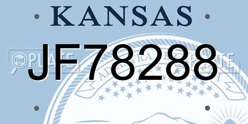 JF78288 Kansas License Plate