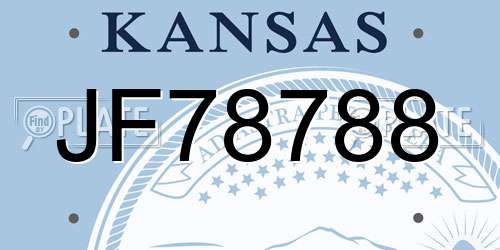 JF78788 Kansas License Plate