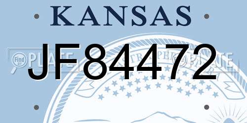 JF84472 Kansas License Plate