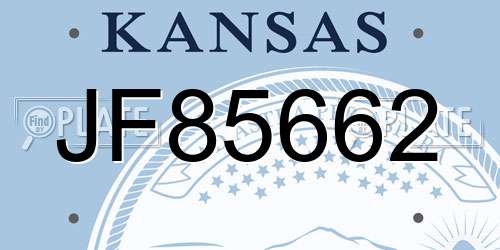 JF85662 Kansas License Plate