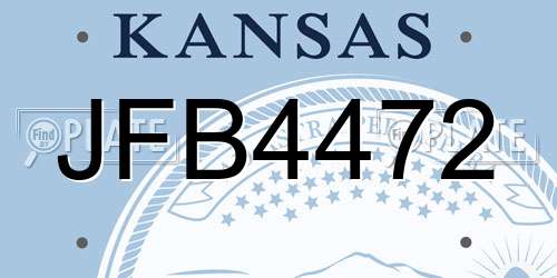JFB4472 Kansas License Plate