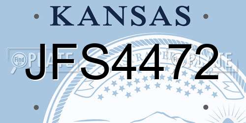 JFS4472 Kansas License Plate