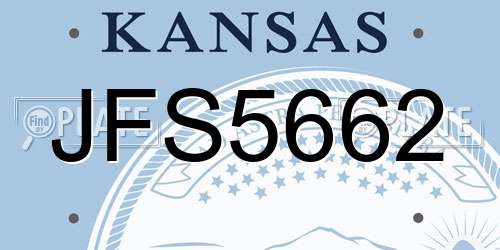 JFS5662 Kansas License Plate