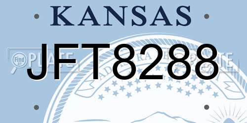 JFT8288 Kansas License Plate
