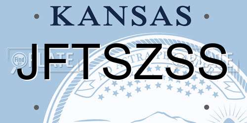 JFTSZSS Kansas License Plate