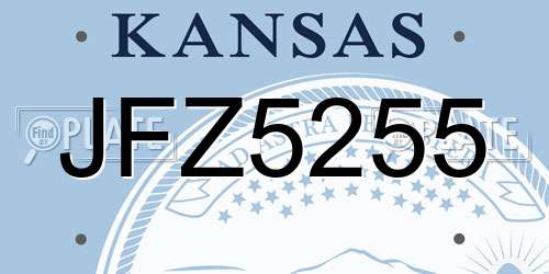JFZ5255 Kansas License Plate