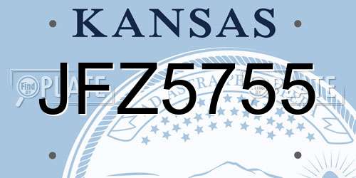 JFZ5755 Kansas License Plate