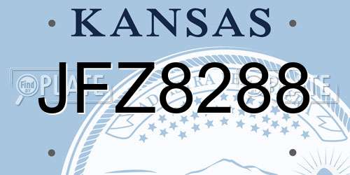 JFZ8288 Kansas License Plate
