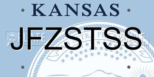 JFZSTSS Kansas License Plate