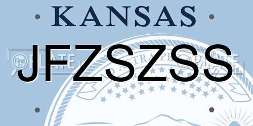 JFZSZSS Kansas License Plate