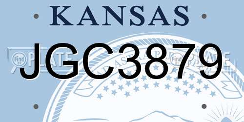 JGC3879 Kansas License Plate