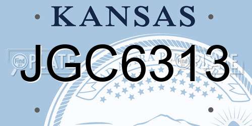 JGC6313 Kansas License Plate