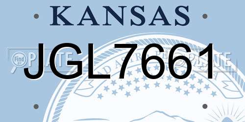 JGL7661 Kansas License Plate