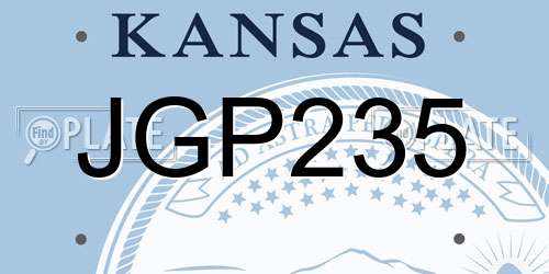 JGP235 Kansas License Plate