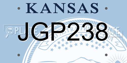 JGP238 Kansas License Plate