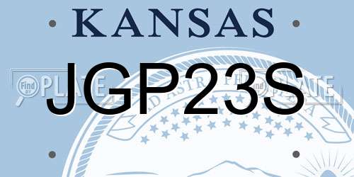 JGP23S Kansas License Plate