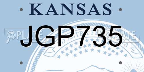 JGP735 Kansas License Plate