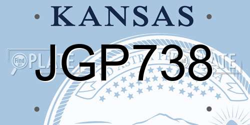 JGP738 Kansas License Plate