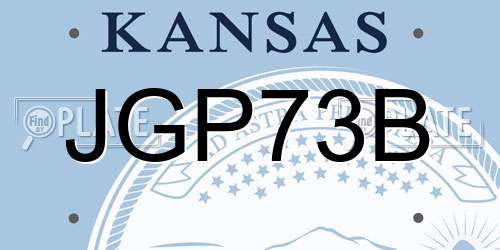 JGP73B Kansas License Plate