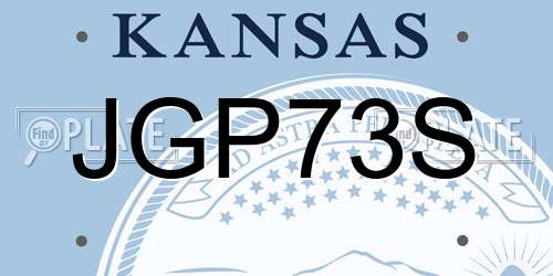JGP73S Kansas License Plate