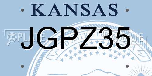 JGPZ35 Kansas License Plate