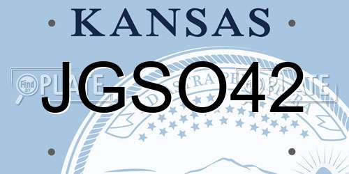 JGSO42 Kansas License Plate