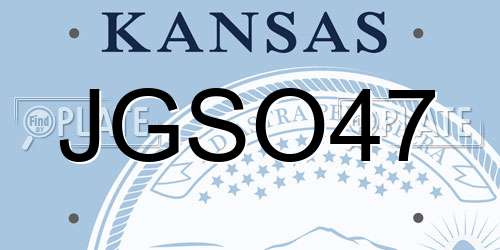JGSO47 Kansas License Plate
